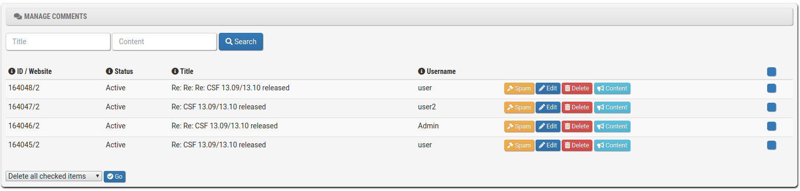 Manage Comments